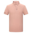 Blush pink men's polo shirt with short sleeves, classic collar and vertical G.N.R. FASHION text on placket