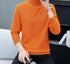 Orange turtleneck sweater with fleece lining