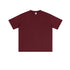 Burgundy oversized t-shirt with classic crew neckline, short sleeves and relaxed fit, featuring premium cotton fabric and clean finish