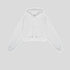 White Cropped Hoodie – Minimalist Oversized Sweatshirt – A crisp white cropped hoodie with a relaxed fit, front pocket, and adjustable drawstrings, ideal for casual or streetwear fashion
