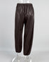 Dark brown PU pants back view