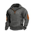 dark gray sweatshirt with zip for men featuring suede elbow patches