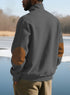 dark gray sweatshirt with zip for men front outdoor view