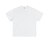 White basic crew neck t-shirt with short sleeves and standard fit, shown flat on white background