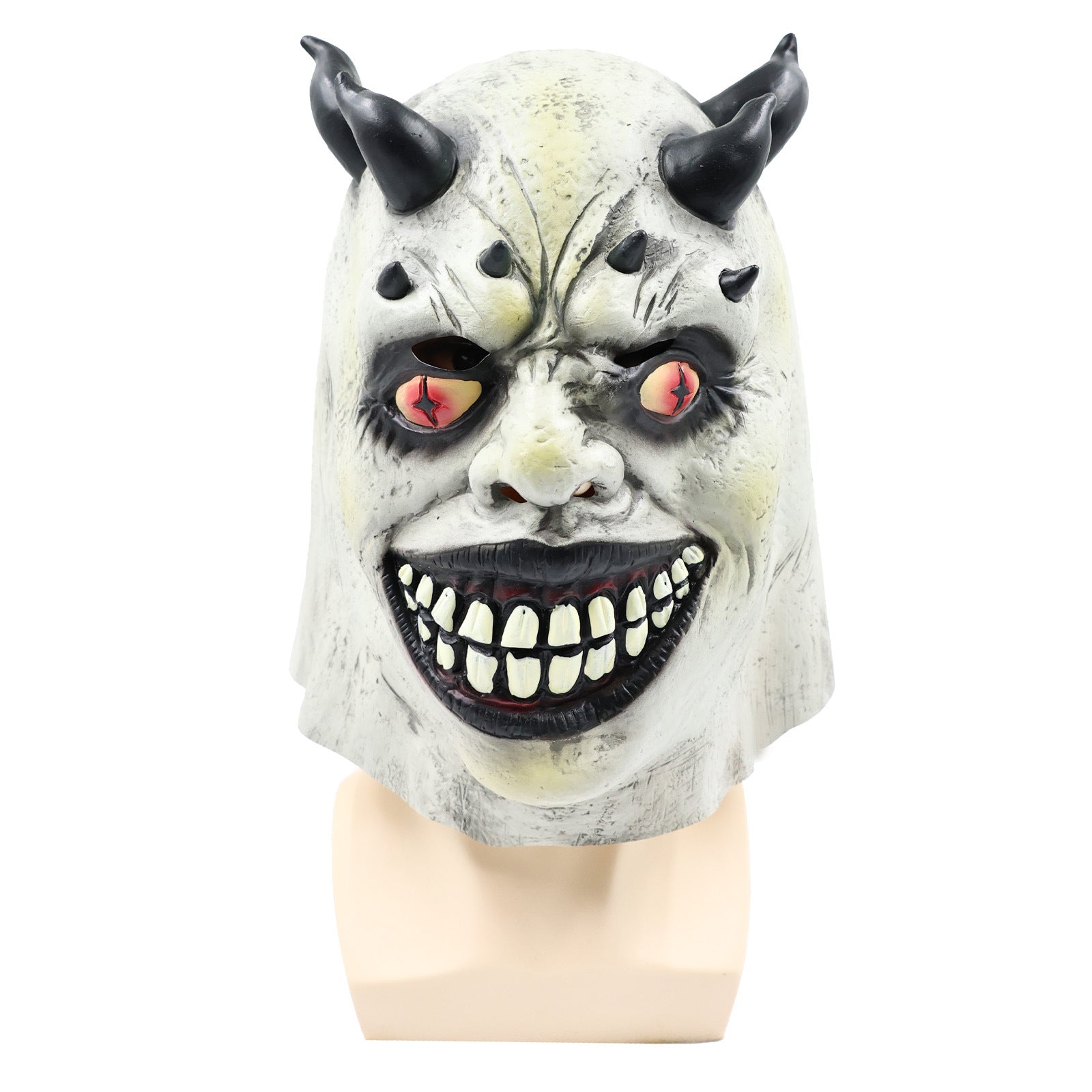 demon latex halloween mask scary cosplay headgear
