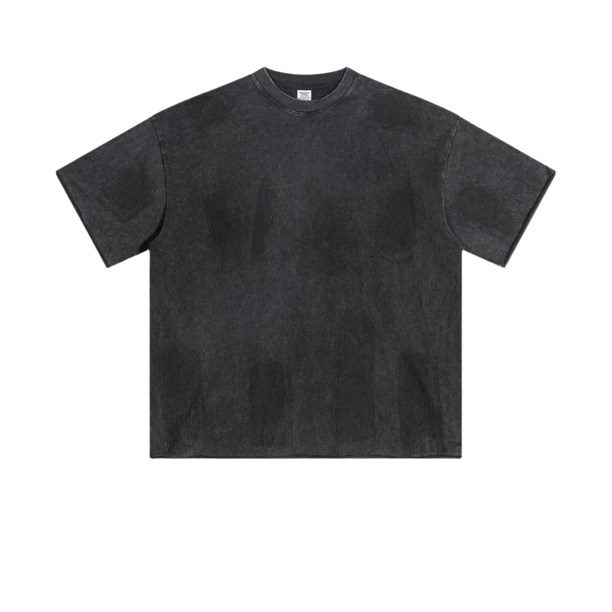 Laid-flat white Beattube t-shirt showing minimal design details