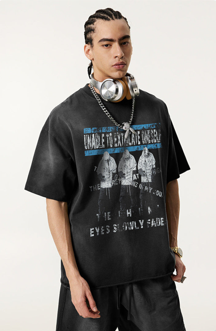Eyes Fade Graphic Tee for Men | Oversized Graphic T-Shirt – ZINNTRA