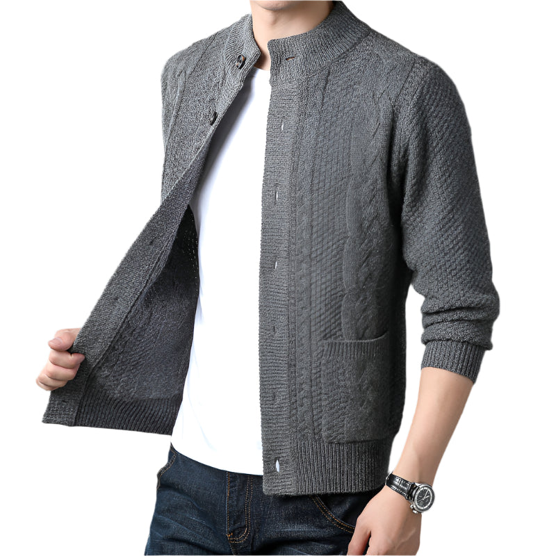 Men's Premium Cable-Knit Cardigan | High-End Fashion Collection