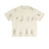 Minimalist white Beattube t-shirt with subtle distressed texture