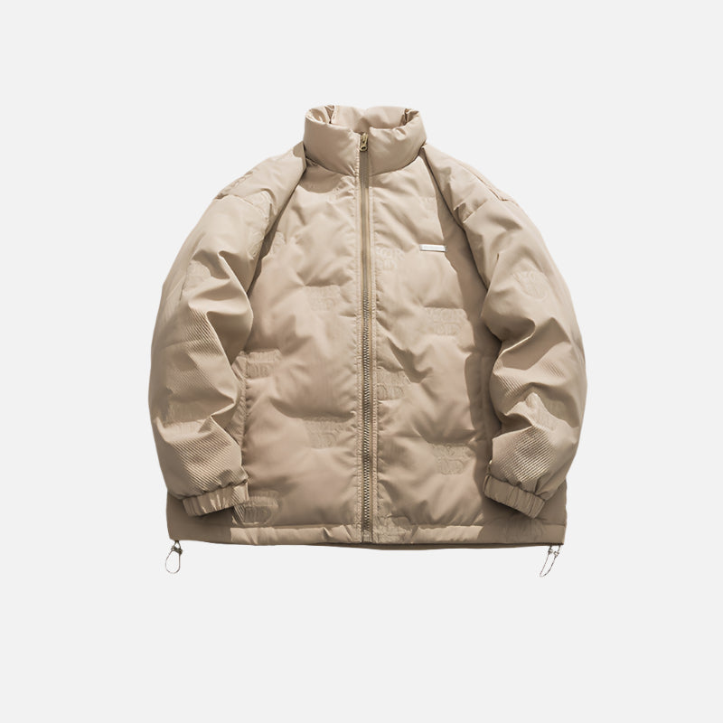 Minimal Stand Collar Down Puffer Jacket