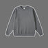 Charcoal gray sweatshirt with crew neckline and ribbed cuffs on medium gray background