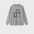 Product shot of gray 'ERA 07' sweatshirt laid flat