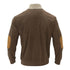 flat lay of brown and beige corduroy button sweatshirt for men back