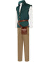 Flynn Rider cosplay outfit Tangled costume side angle with vest belt and pouch