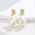 Freshwater baroque pearl drop earrings with gold-tone 925 silver nugget studs