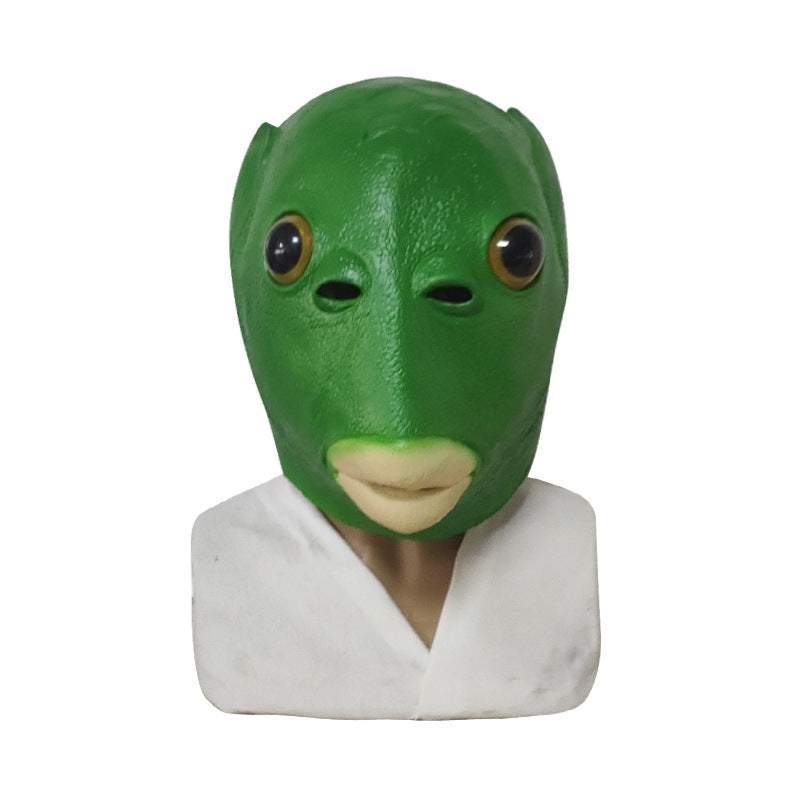 green frog latex halloween mask funny animal cosplay