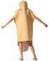 Back view of funny hot dog Halloween costume for adults