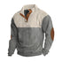 gray and beige corduroy button sweatshirt for men color-block design