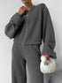 Relaxed gray knit lounge set with cozy oversized jacket