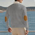 gray corduroy button sweatshirt for men outdoor back view