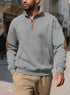 gray sweatshirt with zip for men front outdoor lake view