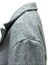 collar—gray teddy lapel detail, neat stitching