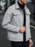 gray men’s wool jacket front street view
