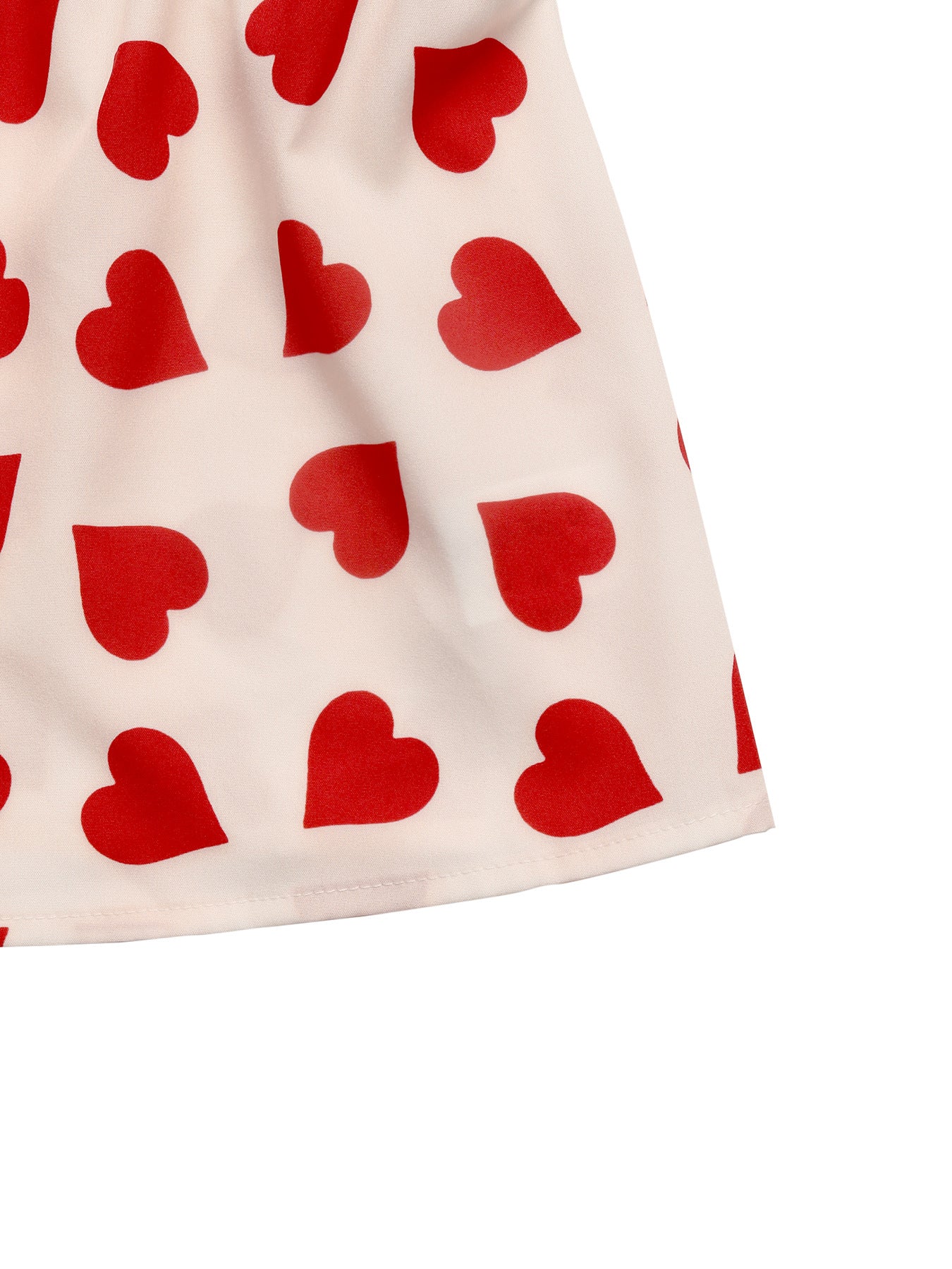 Hemline of heart print sleeveless blouse