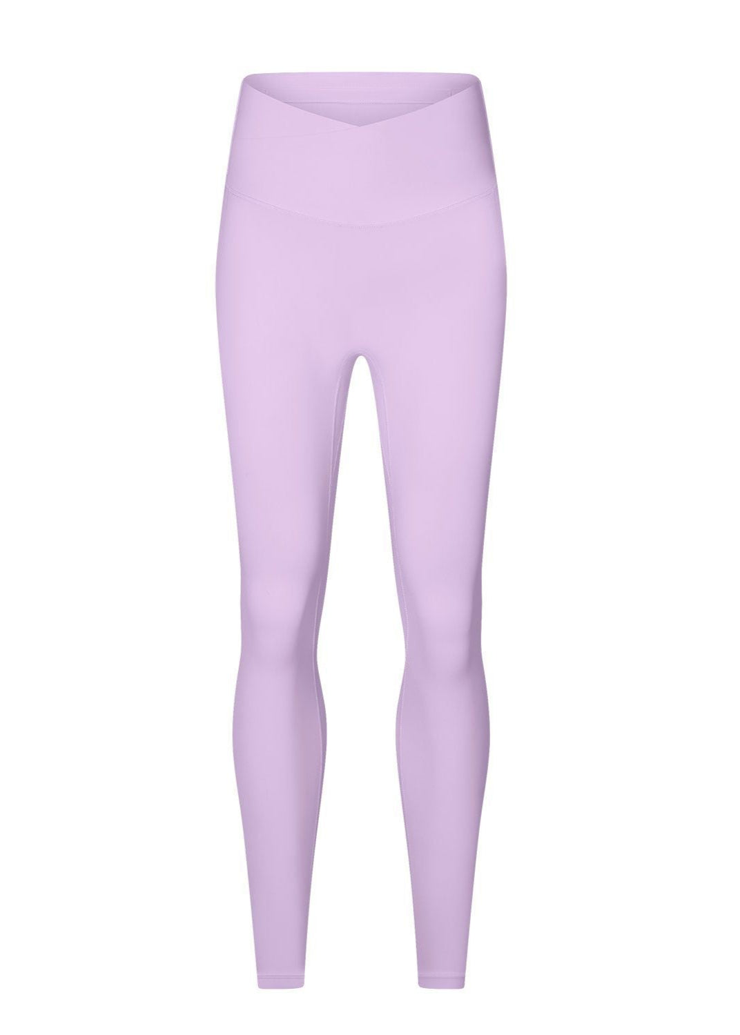 Light purple high waisted seamless workout leggings with peach-lift design.