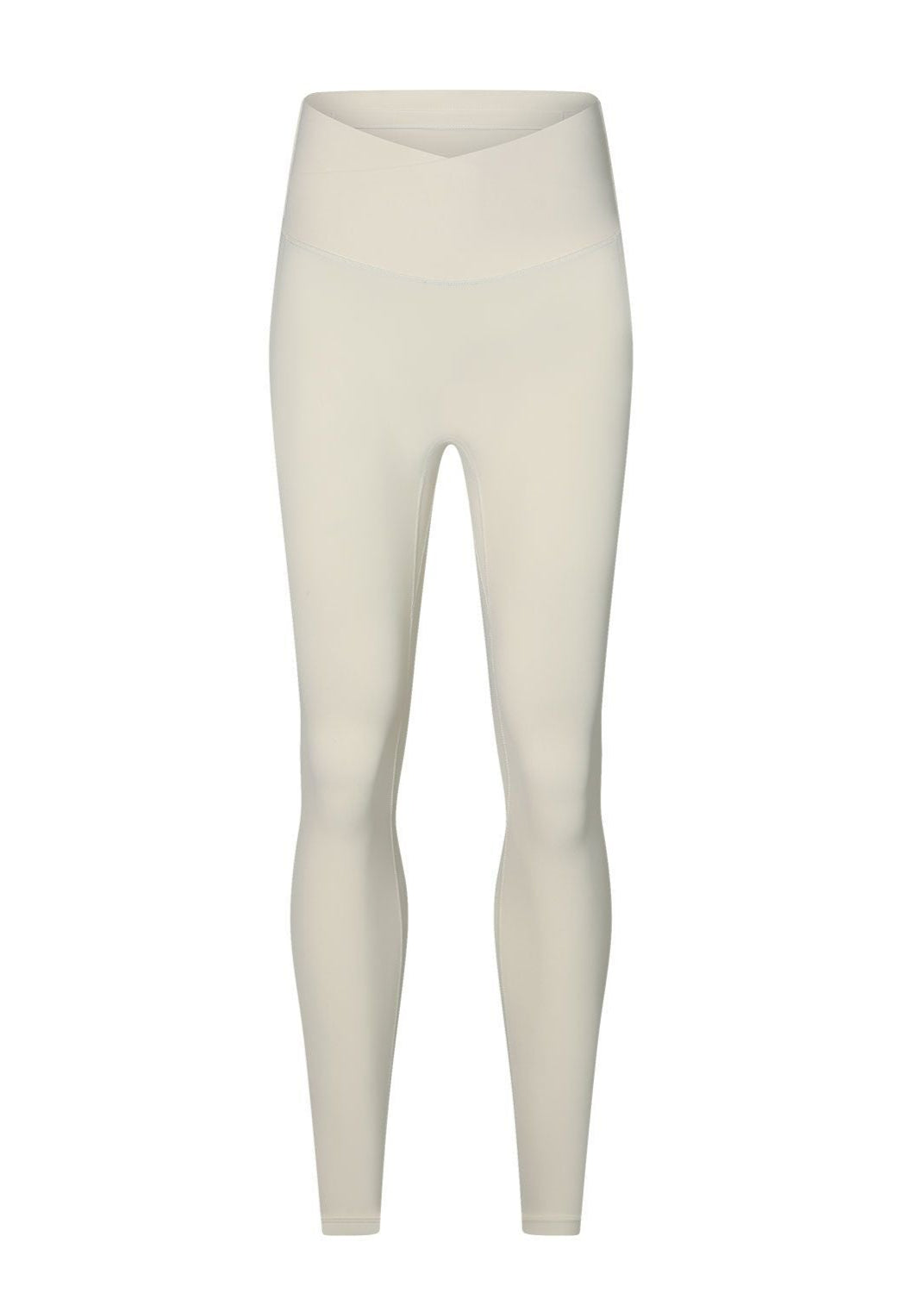 Off-white high waisted seamless workout leggings with peach-lift design.
