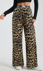 leopard print wide leg pants full body streetwear look