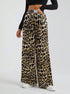 leopard wide leg pants high waist casual outfit