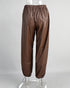 Light brown PU pants back view
