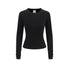 Women’s long sleeve tee solid color raglan crewneck in black