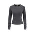 Women’s long sleeve tee solid color raglan crewneck in dark gray