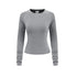 Women’s long sleeve tee solid color raglan crewneck in light gray