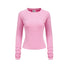 Women’s long sleeve tee solid color raglan crewneck in rose pink