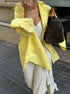 Loose fit yellow striped shirt for women oversized button down
