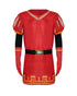 Lord Farquaad cosplay costume red tunic outfit with black belt and gold trim front view