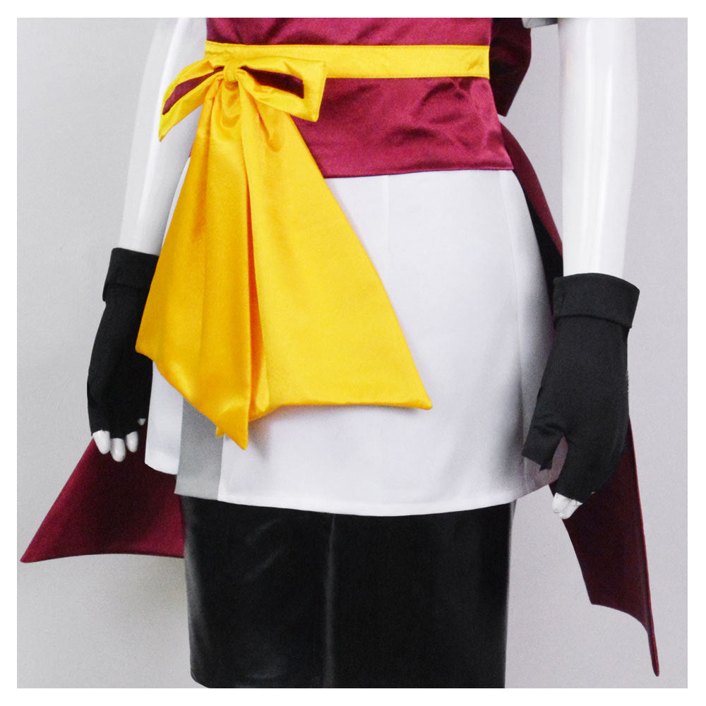 machi komacine hunter x hunter cosplay waist belt yellow bow detail close up