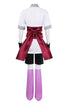machi komacine cosplay hunter x hunter back view costume with red bow and purple leggings
