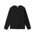 Black men’s henley long sleeve t-shirt oversized streetwear casual front view