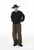 Black men’s henley oversized long sleeve t-shirt casual streetwear look