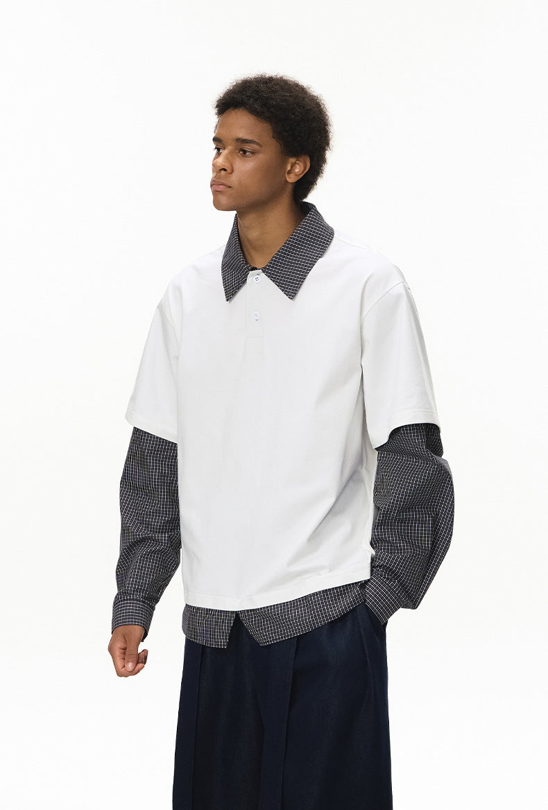 Men's Long Sleeve Polo T-Shirt Oversized Streetwear Campus  ZINNTRA