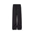 Black men's relaxed drawstring wide-leg pants isolated on white.