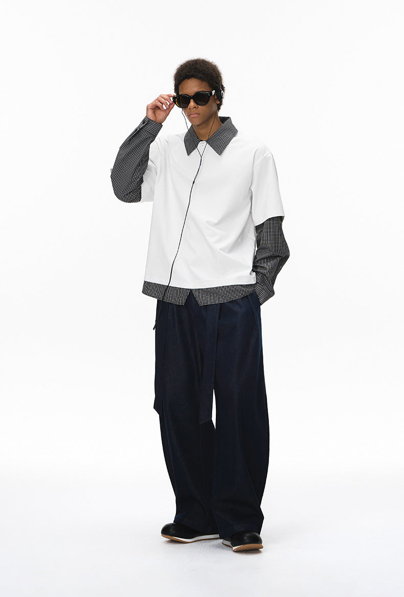 Men's Long Sleeve Polo T-Shirt Oversized Streetwear Campus – ZINNTRA