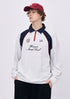 Men’s white polo collar embroidered long sleeve t-shirt with streetwear fit