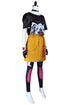 mira cosplay costume kpop outfit side view showing yellow skirt and accessories