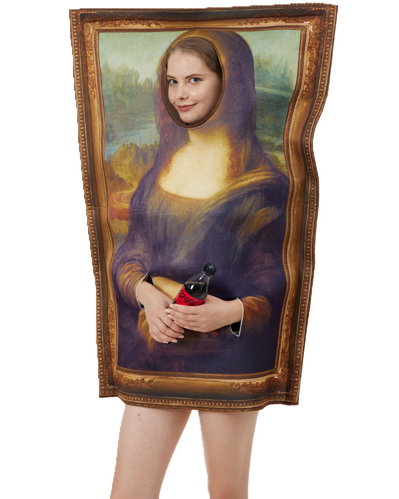 mona lisa painting halloween costume side-angle funny art outfit