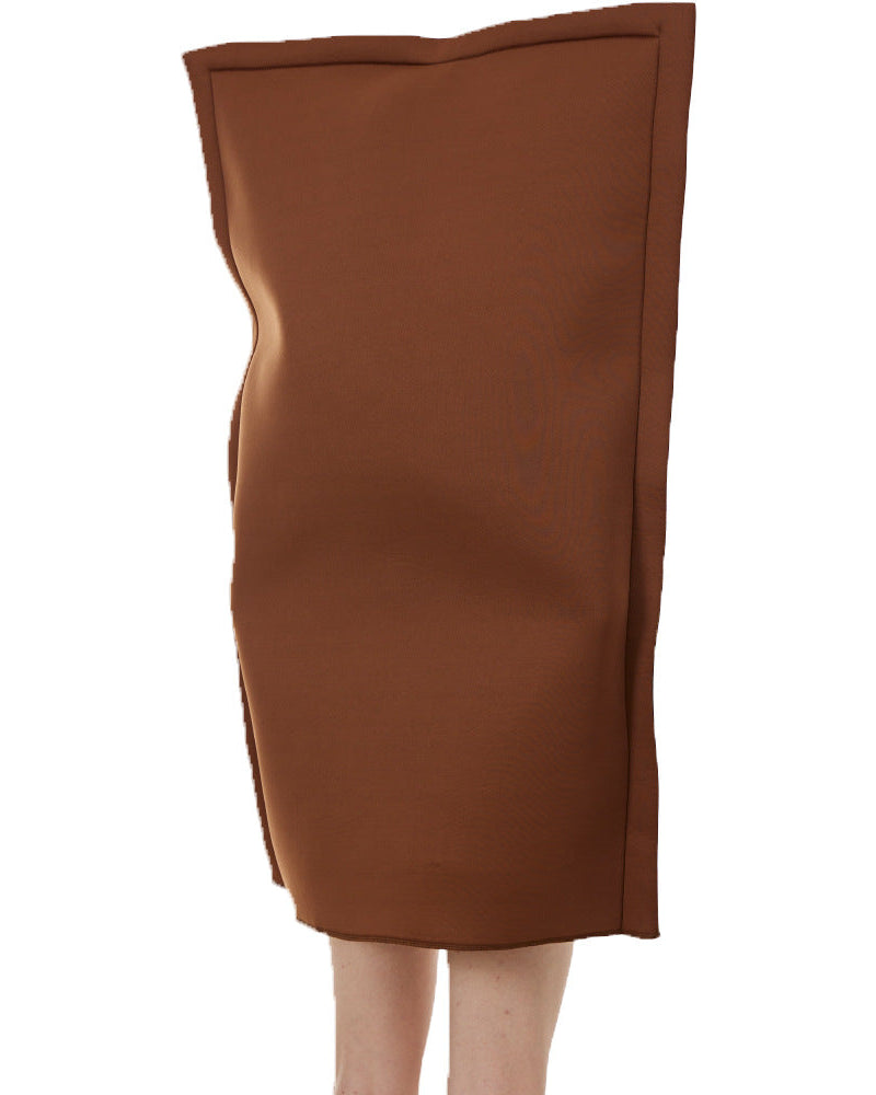 mona lisa painting halloween costume back view brown fabric